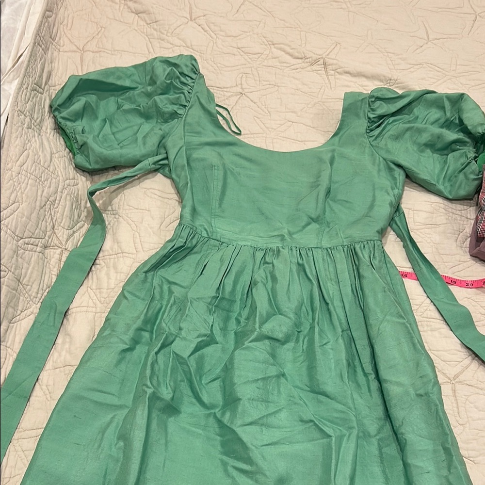 Linen Open Back Midi Dress